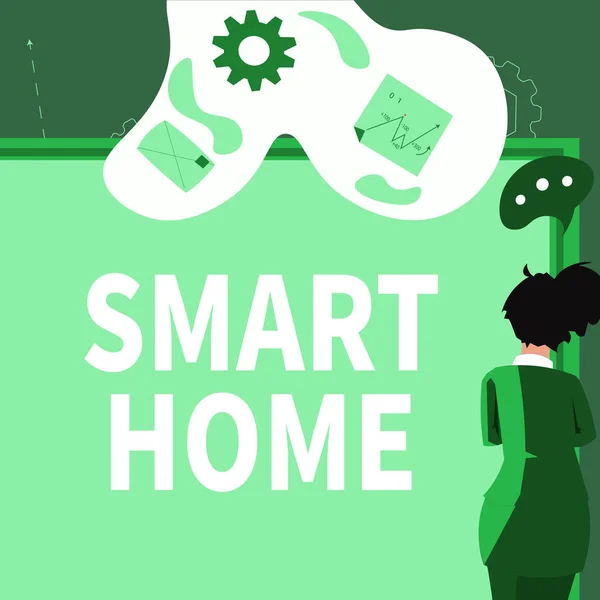 Smart Home Word Für Die Steuerung Von Beleuchtungssystemen Für Klimaunterhaltung — Stockfoto