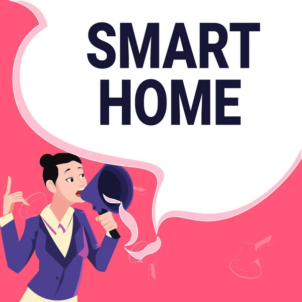 Konzeptdisplay Smart Home Internet Concept Automatisierungssystem Steuerung Beleuchtung Klima Entertainment — Stockfoto