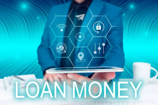 Loan Money Business Overview Something 조건에 제공되는 텍스트 성공적 팀워크를 — 스톡 사진