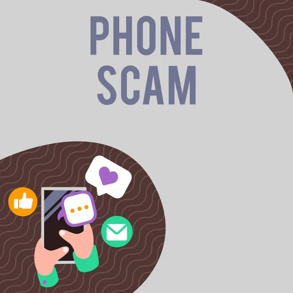 Logga Och Visa Telefonbluff Business Idea Getting Unwanted Calls Promote — Stockfoto