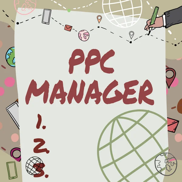 Legenda Conceitual Ppc Manager Internet Concept Que Anunciantes Pagam Taxa — Fotografia de Stock
