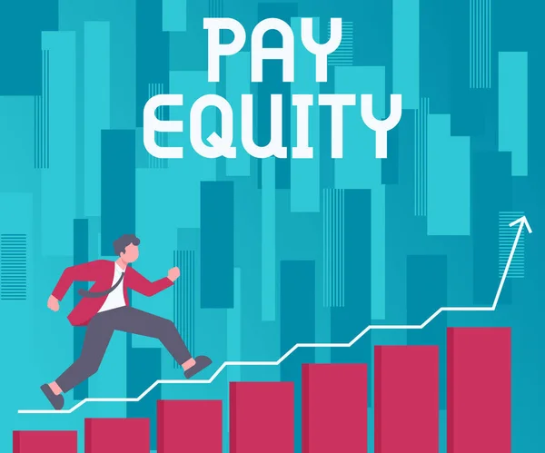 Legenda Texto Apresentando Pay Equity Conceito Negócio Eliminando Discriminação Sexual — Fotografia de Stock