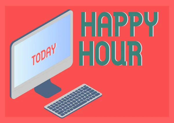 Yazısı Imzası Happy Hour Business Show Sizi Bir Süre Rahatlatacak — Stok fotoğraf