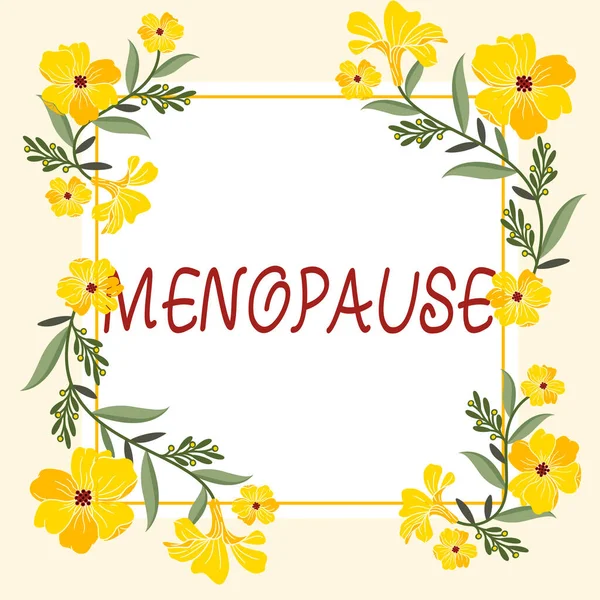 Konceptvisning Menopaus Affärsöversikt Period Permanent Upphörande Eller Slutet Menstruationscykeln Ram — Stockfoto