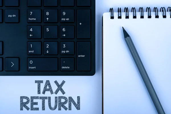 Εγγραφείτε Εμφάνιση Φορολογική Απόδοση Επιχειρηματική Έννοια Που Φορολογούμενος Κάνει Ετήσια — Φωτογραφία Αρχείου