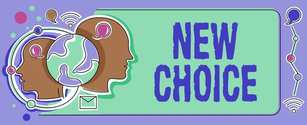 Inspiration Zeigt Zeichen New Choice Business Schaufenster Mit Vielen Optionen — Stockfoto