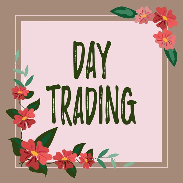 트레이딩 Sign Day Trading Conceptual Photo Securities 특별히 Decorated Colorful — 스톡 사진