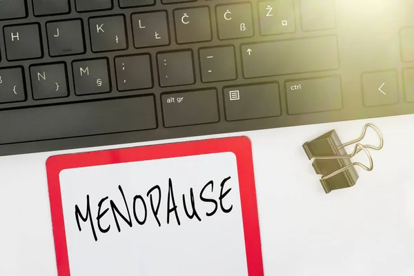Konceptuell Bildtext Menopaus Business Showcase Period Permanent Upphörande Eller Slutet — Stockfoto
