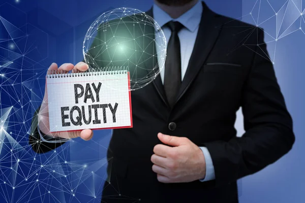 Tekstbord Met Pay Equity Business Concept Ter Uitbanning Van Discriminatie — Stockfoto