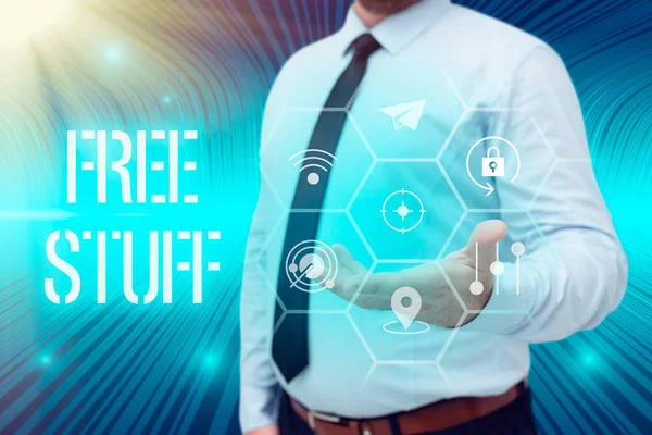 Text Sign Showing Free Stuff Word Written Any Thing You — Stock Photo, Image