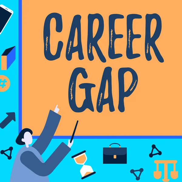 Teksten Weergeven Career Gap Internet Concept Een Scène Waarin Een — Stockfoto