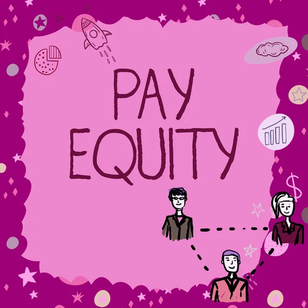 Textová Značka Ukazující Pay Equity Word Pro Odstranění Diskriminace Základě — Stock fotografie