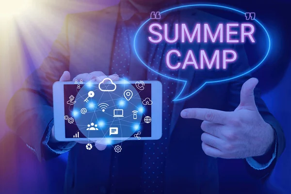 Texte Manuscrit Summer Camp Business Approach Programme Supervisé Pour Enfants — Photo