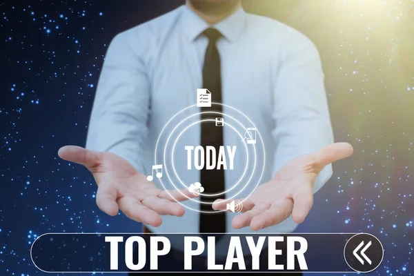 Kézírás Szöveg Top Player Word Being Best Sports Game Football — Stock Fotó