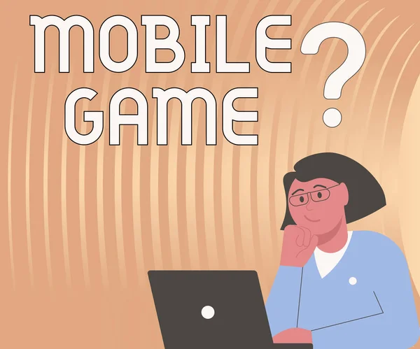 Leyenda Texto Que Presenta Mobile Game Escaparate Negocios Son Programas — Foto de Stock