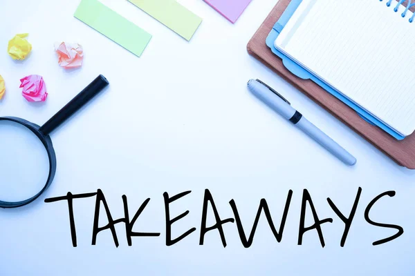 Λεζάντα Κειμένου Που Παρουσιάζει Takeaways Επιχειρηματική Προσέγγιση Μια Πράξη Περίπτωση — Φωτογραφία Αρχείου