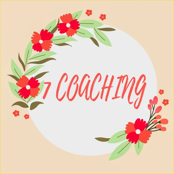 Inspiratie Toont Teken Coaching Concept Betekent Verwijst Naar Een Aantal — Stockfoto