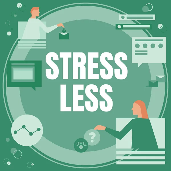 Legenda Texto Apresentando Stress Less Vitrine Negócios Fique Longe Problemas — Fotografia de Stock