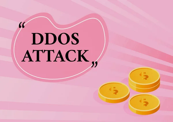 Affichage Conceptuel Ddos Attack Auteur Concept Entreprise Cherche Rendre Les — Photo