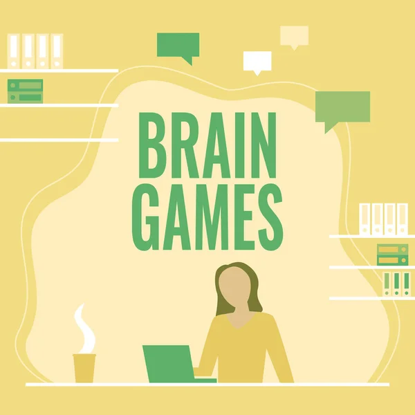 Текстовый Заголовок Представляющий Игры Brain Games Концептуальная Психологическая Тактика Фотографии — стоковое фото