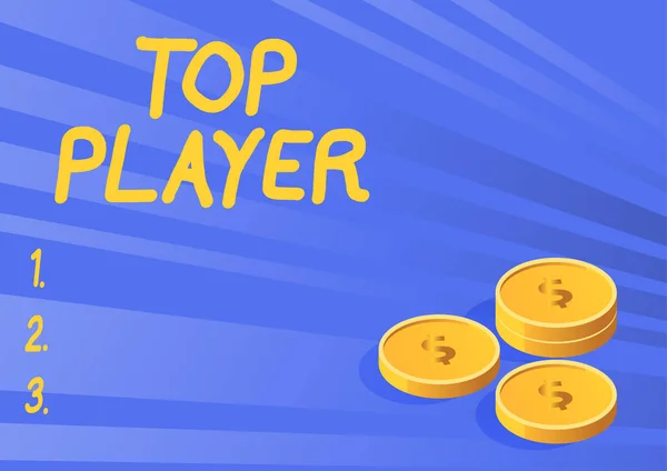 Текст Рукописи Top Player Word Written Being Best Sports Game — стоковое фото