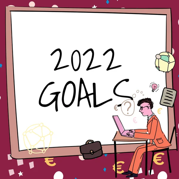 2022 Goals Business Showcase Plan Something New Better Year Man — 스톡 사진