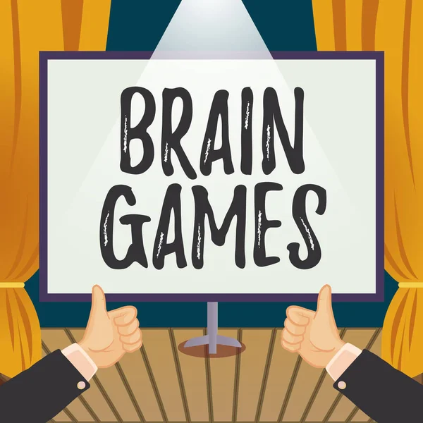 Χειρόγραφο Κείμενο Παιχνίδια Εγκεφάλου Έννοια Που Σημαίνει Ψυχολογική Τακτική Για — Φωτογραφία Αρχείου