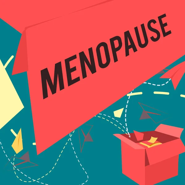 Text Showing Inspiration Menopause Word Period Permanent Cessation End Menstruation — ストック写真