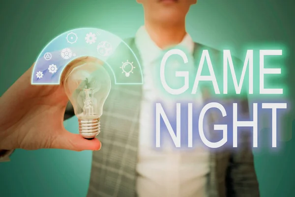 Schilder Mit Der Aufschrift Game Night Business Konzept Veranstaltung Bei — Stockfoto