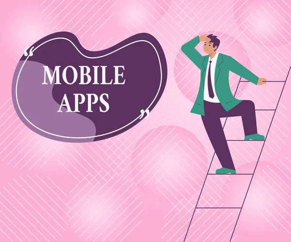 Χειρόγραφο Κείμενο Mobile Apps Word Small Programs Made Work Phones — Φωτογραφία Αρχείου