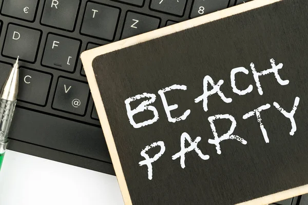 Text Caption Presenting Beach Party Concept Meaning Small Big Festival — Stock Photo, Image