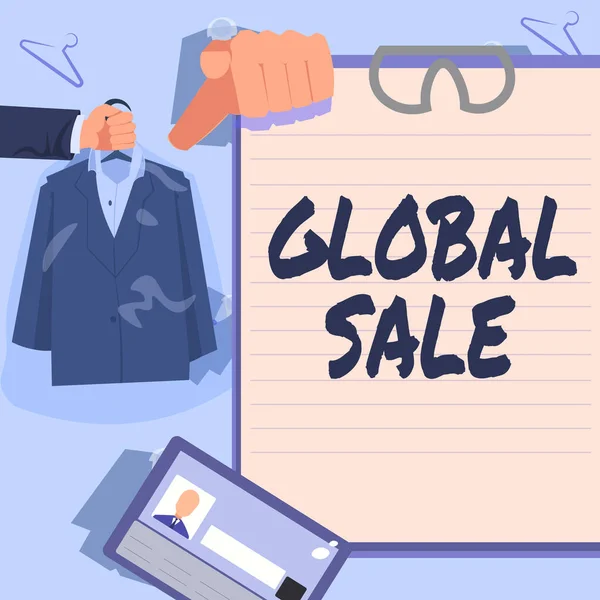 Leyenda Conceptual Global Sale Word Managers Operations Companies Business International —  Fotos de Stock