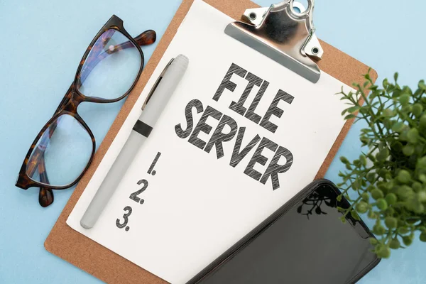 Εννοιολογική Λεζάντα File Server Word Γράφτηκε Συσκευή Που Ελέγχει Την — Φωτογραφία Αρχείου