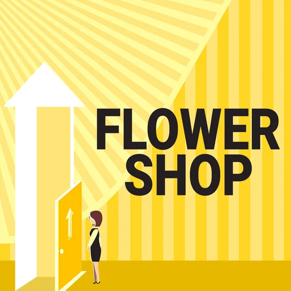 Metin Başlığı Çiçek Dükkanı Kesilen Çiçeklerin Hediye Olarak Satıldığı Genel — Stok fotoğraf