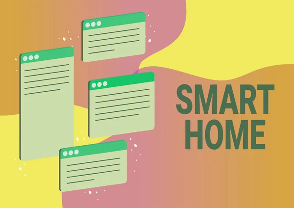 Konzeptionelle Anzeige Smart Home Business Schaufenster Automatisierungssystem Steuerung Beleuchtung Klima — Stockfoto