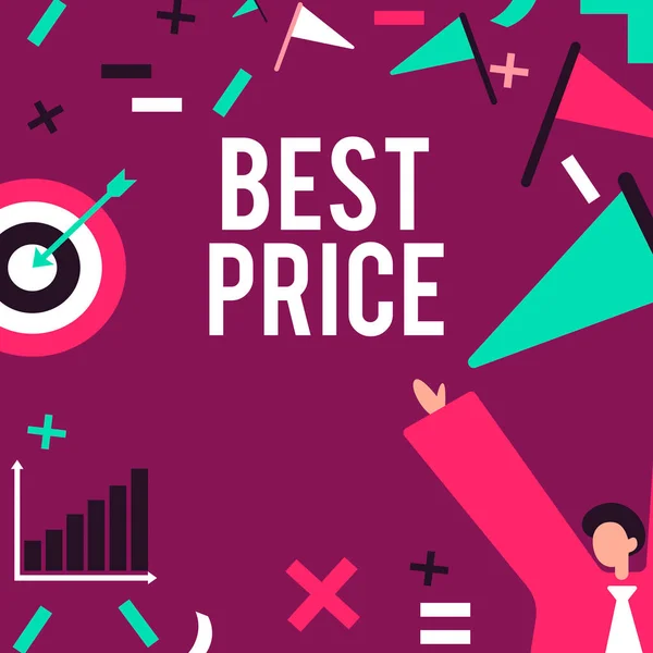 Tekst Bijschrift Presenteren Best Price Word Written Kyer Seller Can — Stockfoto