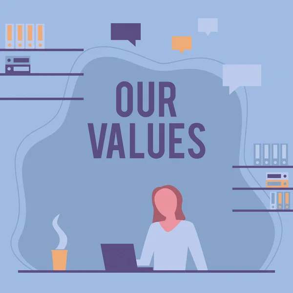 Εγγραφείτε Εμφανίζοντας Αξίες Μας Επιχειρηματική Λίστα Έννοια Των Εταιρειών Ηθικής — Φωτογραφία Αρχείου