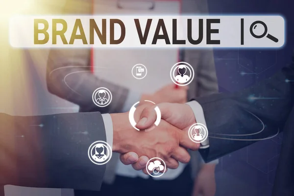Tekst Bijschrift Presenteren Brand Value Business Aanpak Bedrijf Genereert Van — Stockfoto