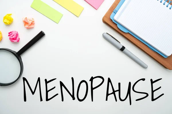 Menopausa Panoramica Aziendale Periodo Cessazione Permanente Fine Ciclo Mestruale Lampeggiante — Foto Stock