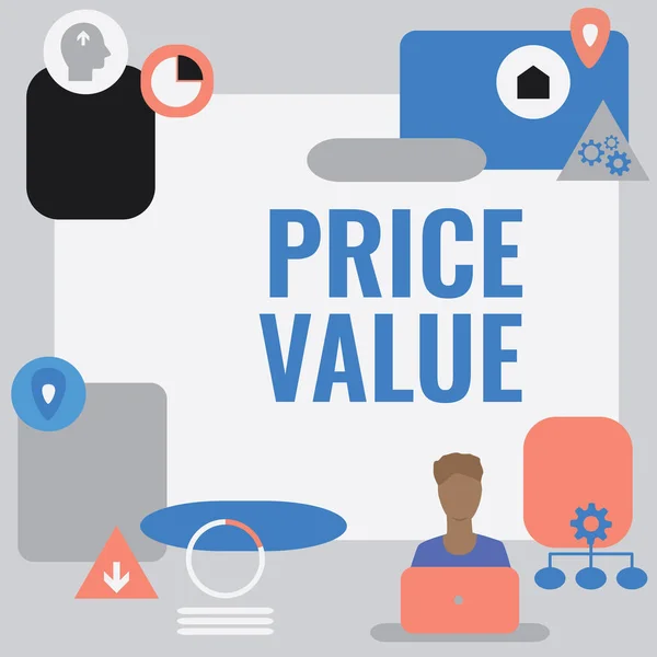 Segno Scrittura Mano Price Value Word Scritto Sulla Strategia Che — Foto Stock