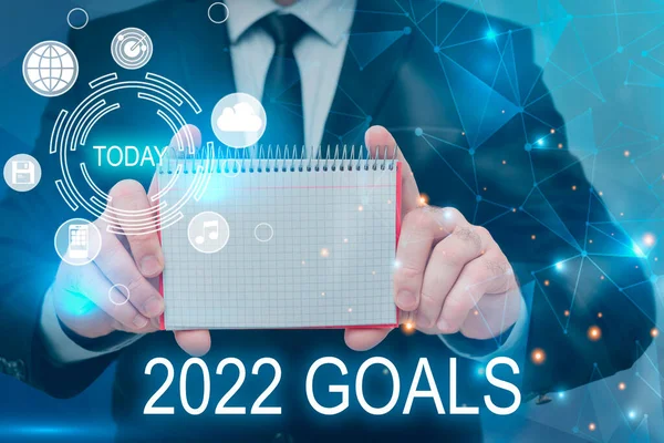 Έννοια Λεζάντα 2022 Στόχοι Επιχειρηματική Προσέγγιση Ένα Σχέδιο Κάνουμε Για — Φωτογραφία Αρχείου