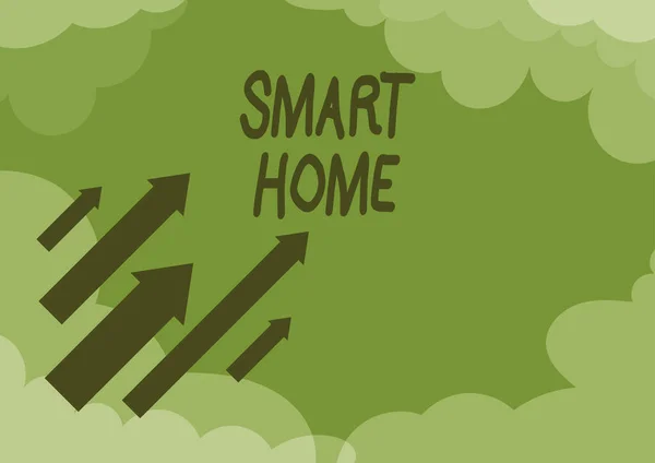 Schild Zeigt Smart Home Business Schaufenster Automatisierungssystem Steuerung Beleuchtung Klima — Stockfoto