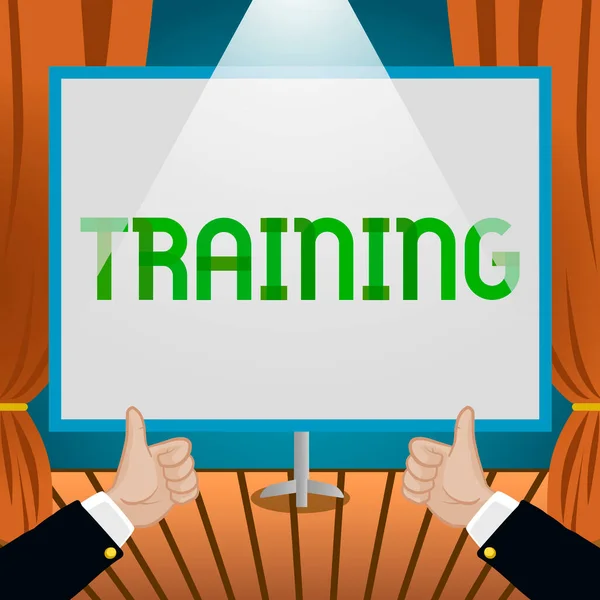 Text Caption Presenting Training Word Activity Occurred Starting New Job — Stock Photo, Image