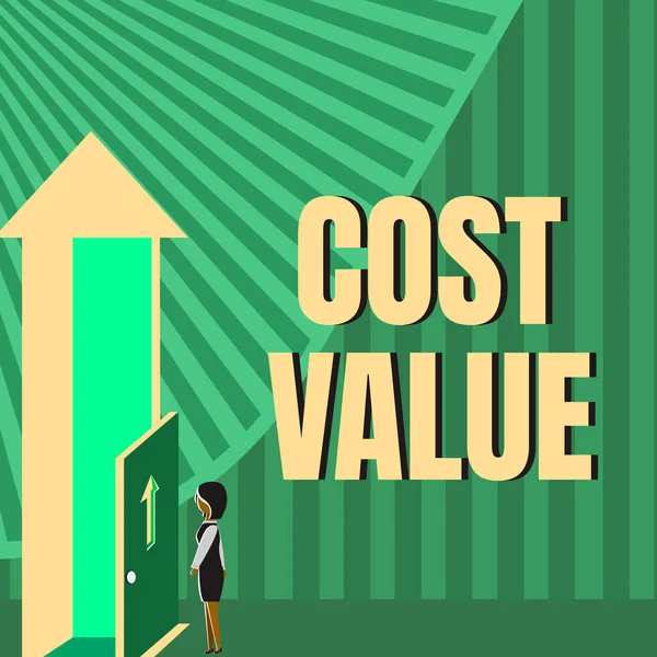 Handschrift Text Cost Value Business Vitrine Der Betrag Der Üblicherweise — Stockfoto