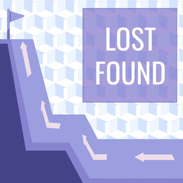 Bildunterschrift Lost Found Ein Wort Für Dinge Die Zurückgelassen Werden — Stockfoto