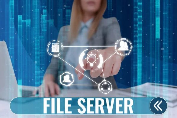 Ispirazione Mostrando Segno File Server Business Dispositivo Idea Che Controlla — Foto Stock