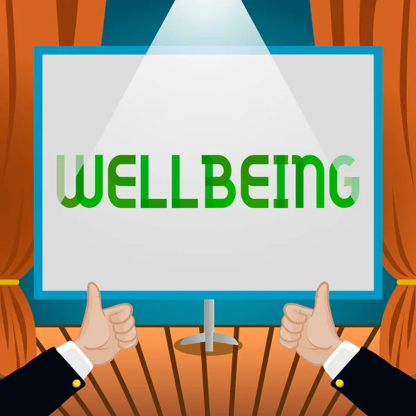 Conceptual Display Wellbeing Concept Meaning Good Satisfactory Condition Existence Including — Stock Photo, Image