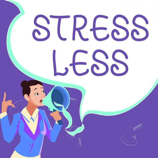 Kézírás Jel Stressz Kevesebb Üzleti Megközelítés Maradj Távol Problémáktól Menj — Stock Fotó