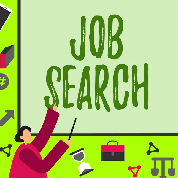 Inspiration Visar Tecken Job Search Begreppet Mening Handling Person Att — Stockfoto