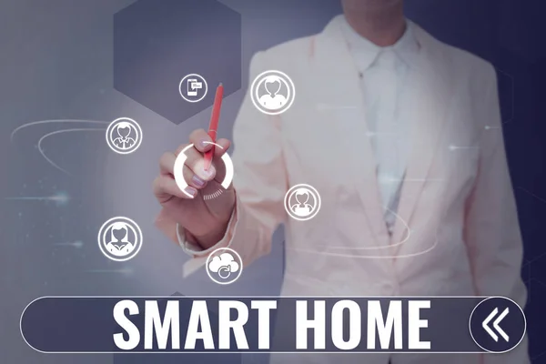 Smart Home Business Show Otomasyon Sistem Denetimi Iklim Eğlence Sistemlerini — Stok fotoğraf